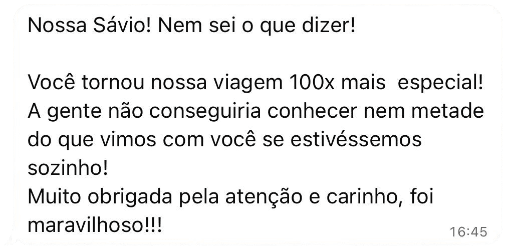 Mensagem de cliente sobre viagem para Paris